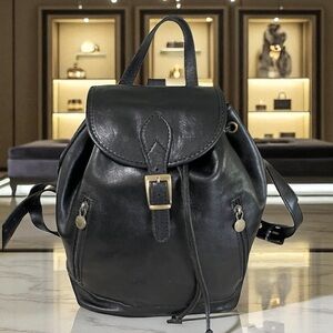 LEATHER ITALY Florence Large Black Backpack Bag